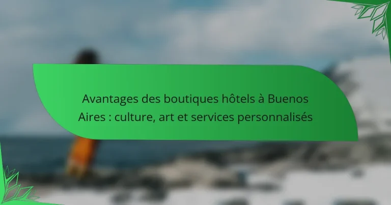 Avantages des boutiques hôtels à Buenos Aires : culture, art et services personnalisés