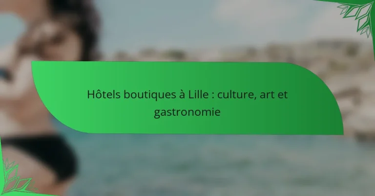 Hôtels boutiques à Lille : culture, art et gastronomie