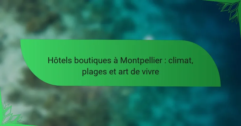 Hôtels boutiques à Montpellier : climat, plages et art de vivre