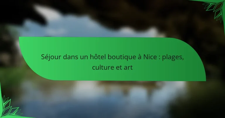 Séjour dans un hôtel boutique à Nice : plages, culture et art