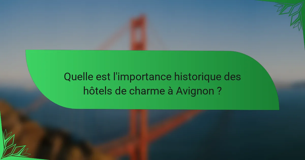 Quelle est l'importance historique des hôtels de charme à Avignon ?
