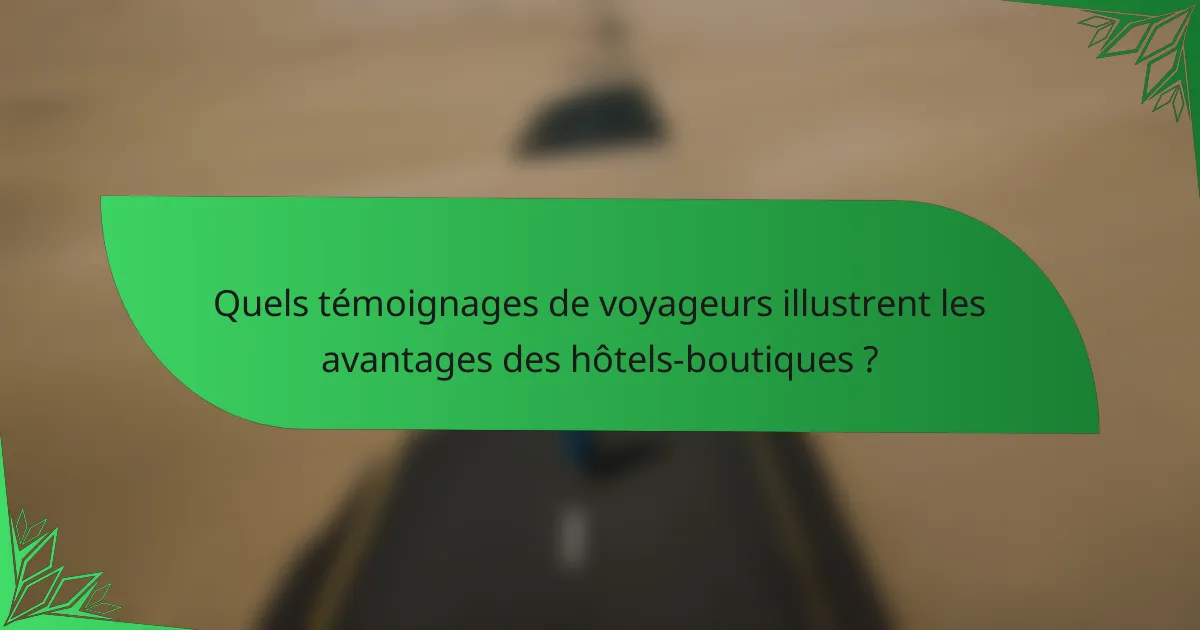 Quels témoignages de voyageurs illustrent les avantages des hôtels-boutiques ?